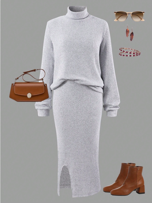 Casual Knitted Skirt and Top TEENs