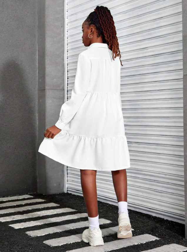 Ruffles in All White Dress TEENs