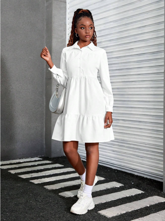 Ruffles in All White Dress TEENs