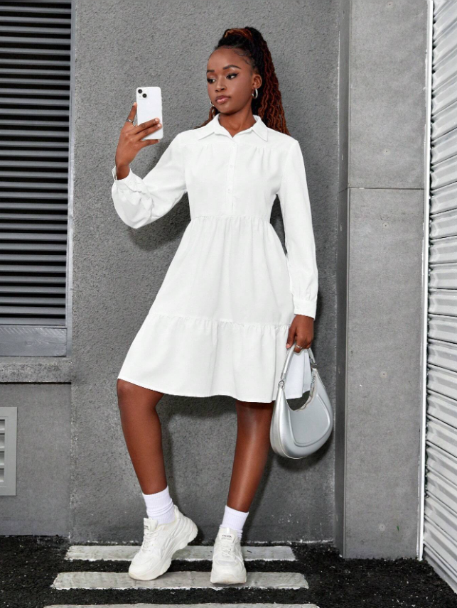 Ruffles in All White Dress TEENs