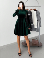 Velvet and Green Dress