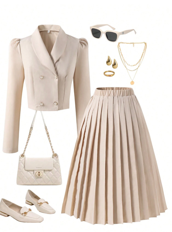 GIRLs 2pc Beige Suit