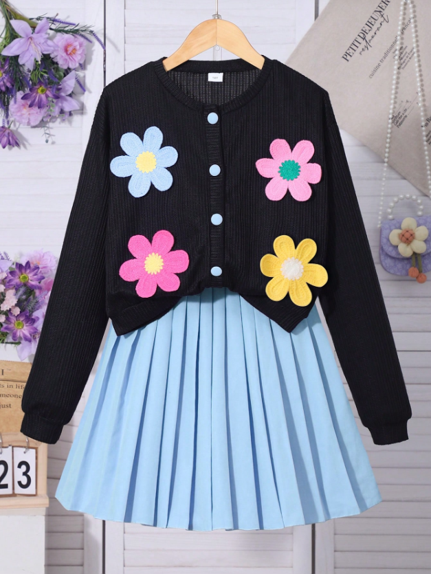 Cute in Crochet Flowers GIRLs 2PC