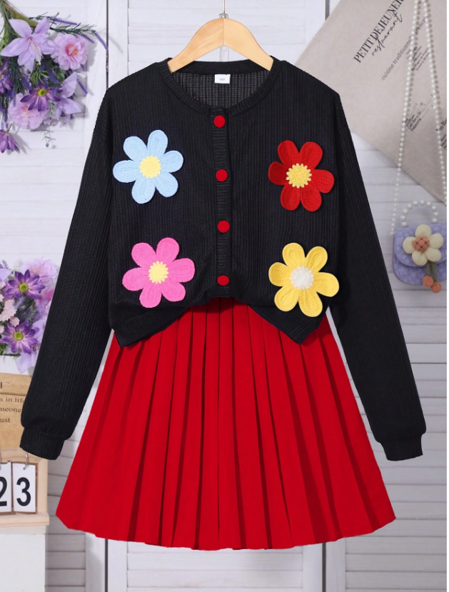 Cute in Crochet Flowers GIRLs 2PC