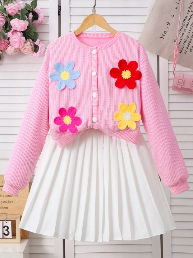 Cute in Crochet Flowers GIRLs 2PC