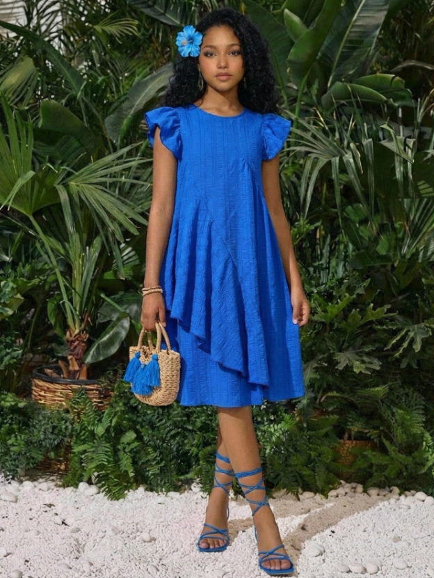 GIRLs Ruffles Detailed Dress