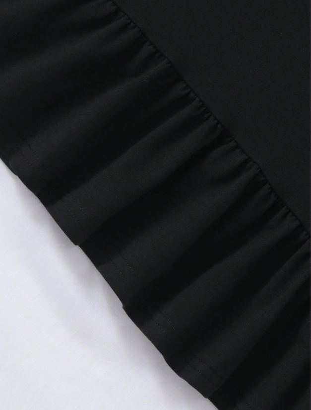 Elegant Ruffles Hem Lined Dress