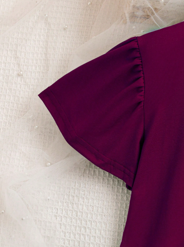 Elegant Ruffles Hem Lined Dress