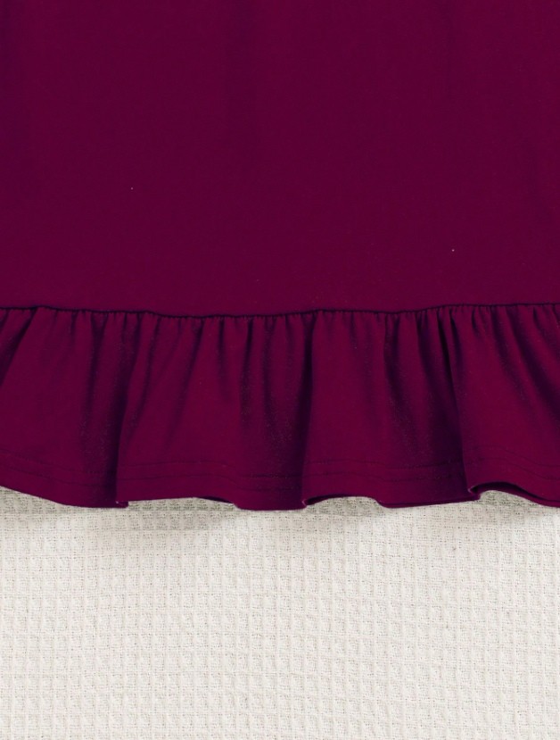 Elegant Ruffles Hem Lined Dress