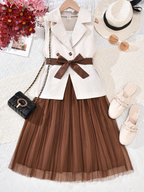 GIRLs Suit Vest and Skirt