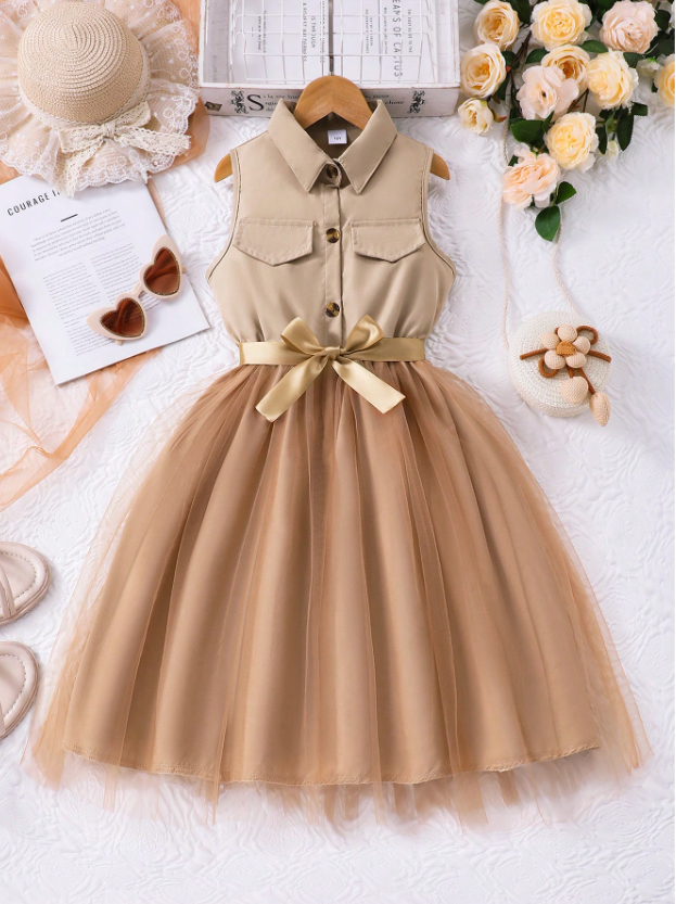 GIRLs Fashion Dress with Belt