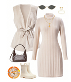 GIRLs Fashion Fur Dress with Belt