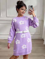 GIRLs Flowers in Purple Dress