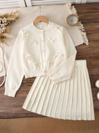 GIRLs Cozy Cardigan and Skirt
