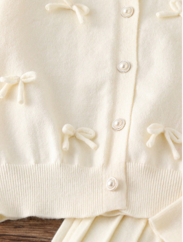 GIRLs Cozy Cardigan and Skirt