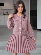 GIRLs Cozy Cardigan and Skirt