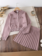GIRLs Cozy Cardigan and Skirt