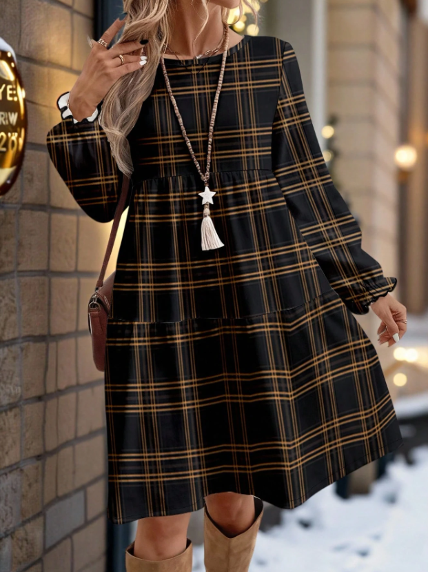 CURVES Fashion 1PC Sleeved Dress