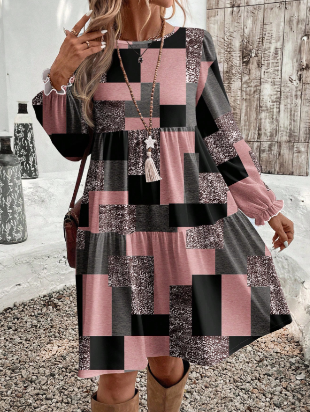 CURVES Fashion 1PC Sleeved Dress