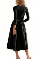 Cropped Button Top and Skirt