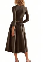 Cropped Button Top and Skirt