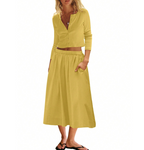 Cropped Button Top and Skirt