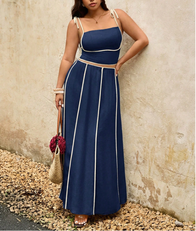 CURVES Elegantly Lined Top and Skirt