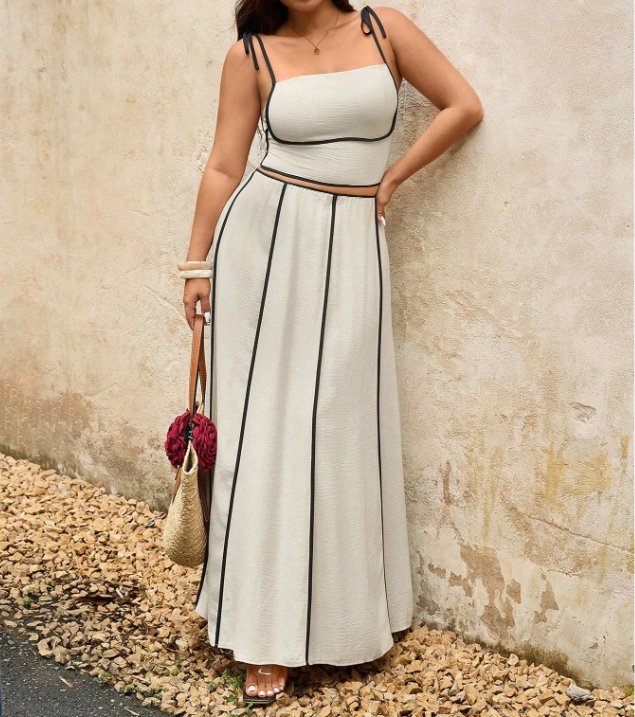 CURVES Elegantly Lined Top and Skirt