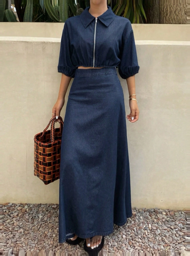 Jean Ready Jacket and Skirt