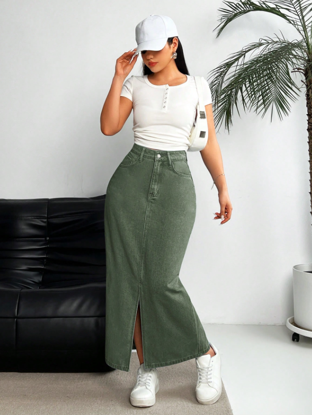 All the Colors Denim Skirt