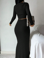 High Style Sweater Top and Skirt