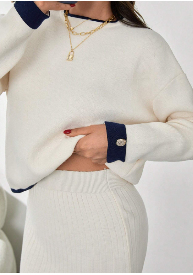 Softly Draped Knit Skirt and Top
