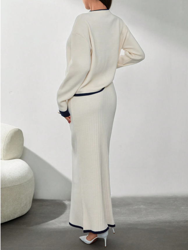 Softly Draped Knit Skirt and Top