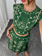 East Indian BohoChic Tribal Pattern Top and Skirt