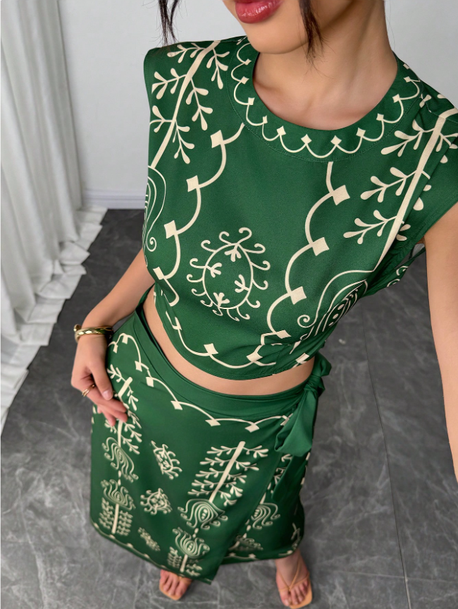 East Indian BohoChic Tribal Pattern Top and Skirt