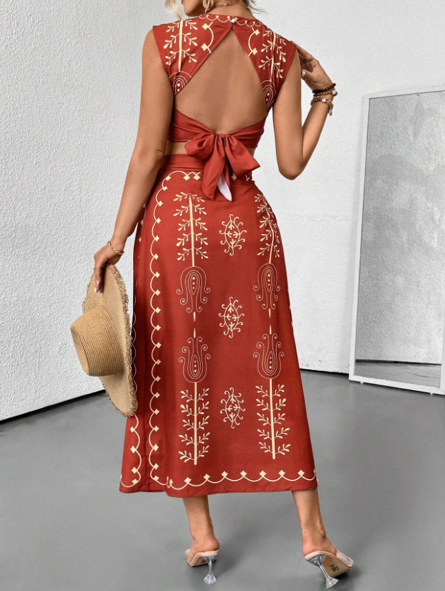 East Indian BohoChic Tribal Pattern Top and Skirt