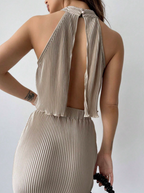 Open Top Design Pleated Skirt