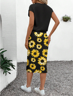 Flower Skirt & Tshirt OOTD