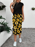 Flower Skirt & Tshirt OOTD