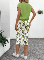 Flower Skirt & Tshirt OOTD