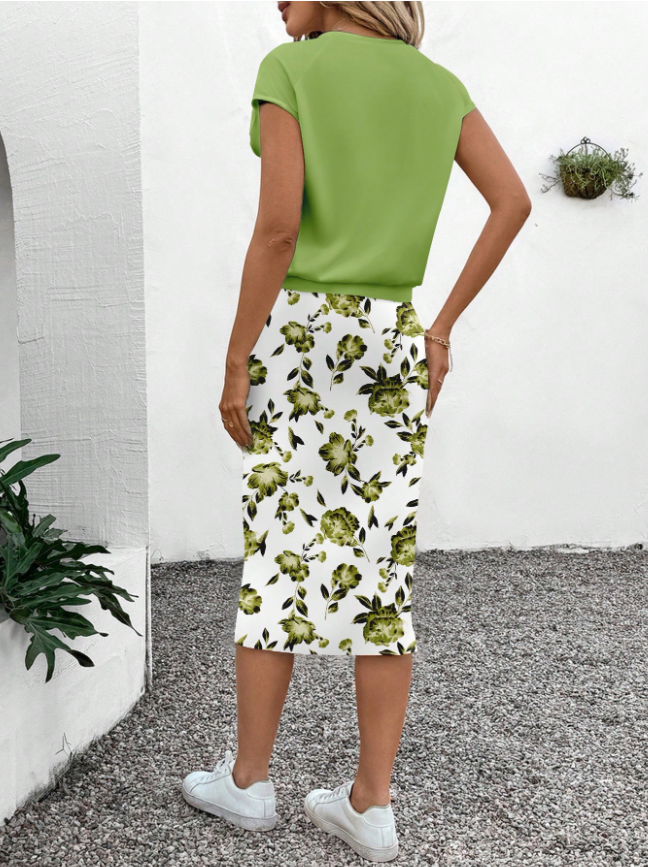 Flower Skirt & Tshirt OOTD