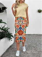 Flower Skirt & Tshirt OOTD