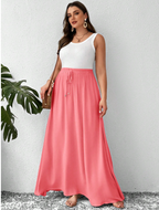 Jewel Color Tone Skirt PLUS