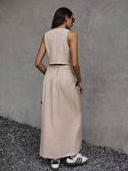 Dressy Sleeveless Vest Top & Skirt