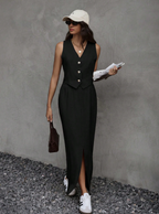 Dressy Sleeveless Vest Top & Skirt