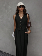 Dressy Sleeveless Vest Top & Skirt