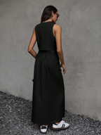 Dressy Sleeveless Vest Top & Skirt