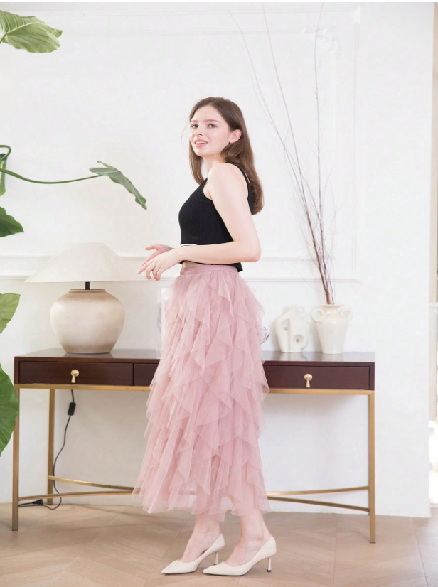 Tousled Layered Skirt