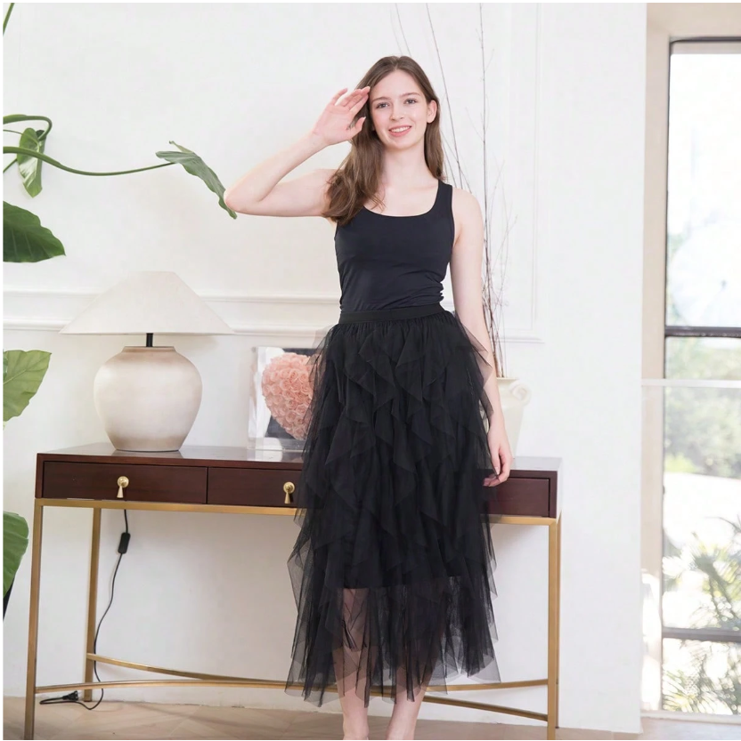 Tousled Layered Skirt