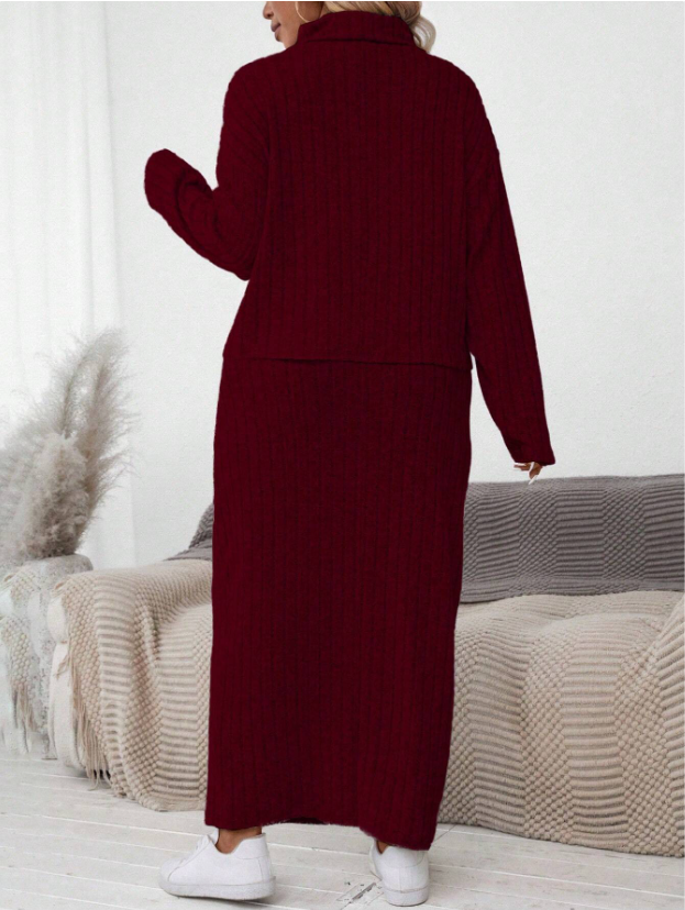 Turtle Neck Long Sleeve Set